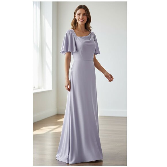Vince Camuto Asymmetrical Formal Gown, Lilac, Womens Size 12 - Picture 1 of 7